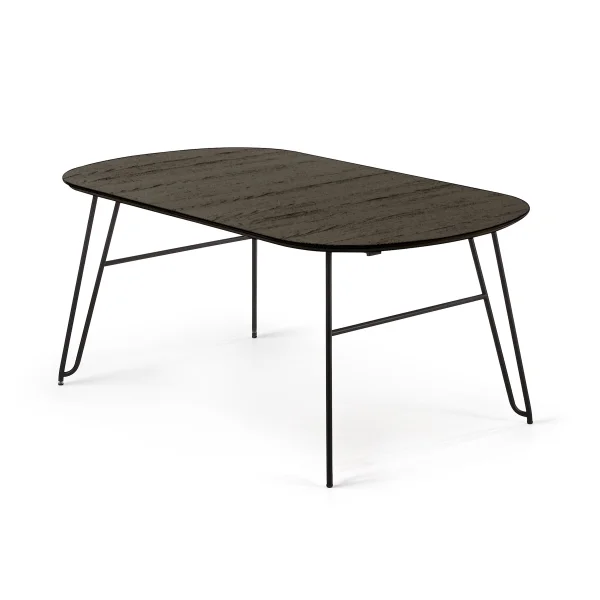 Kave Home Uitschuifbare Ovale Eettafel Milian 170 - 320 x 100cm - Zwart - Ovaal