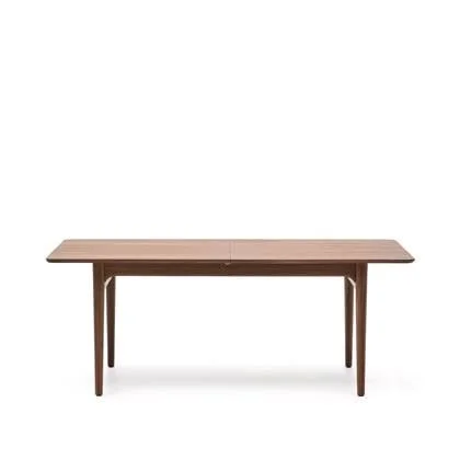 Kave Home - Uitschuifbare tafel Elan van notenfineer en massief