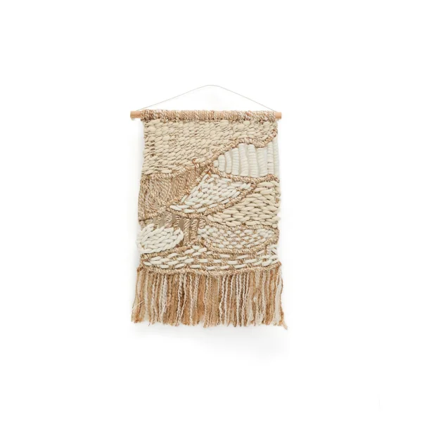 Kave Home Wandkleed Prak Wol en jute, 105 x 70cm - Beige