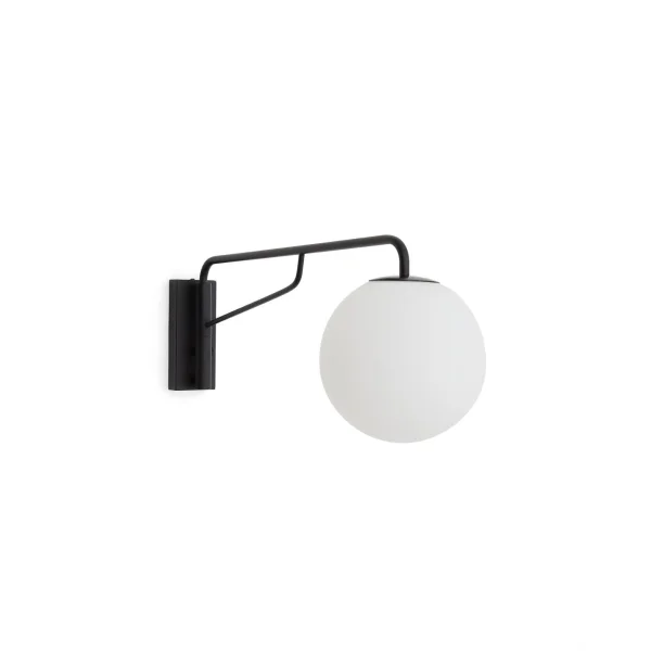 Kave Home Wandlamp Eilo Glas en metaal - Zwart