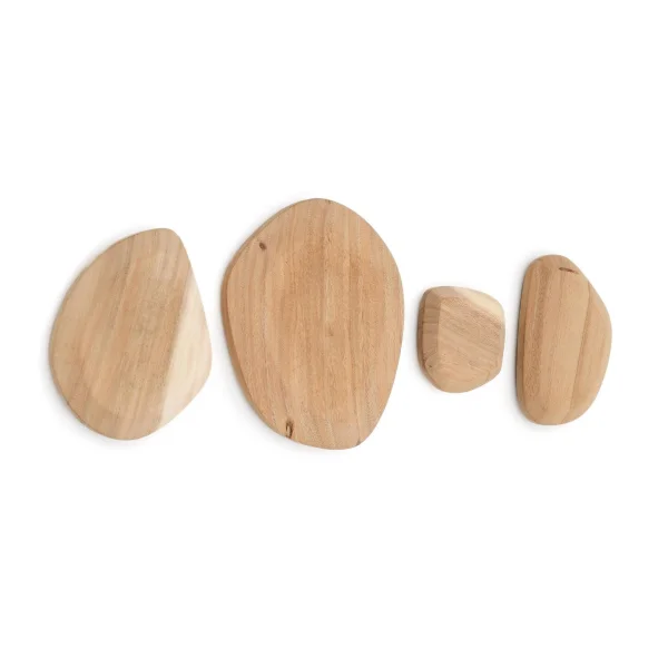 Kave Home Wandpaneel Selem Mungurhout, Set van 4 stuks - Naturel