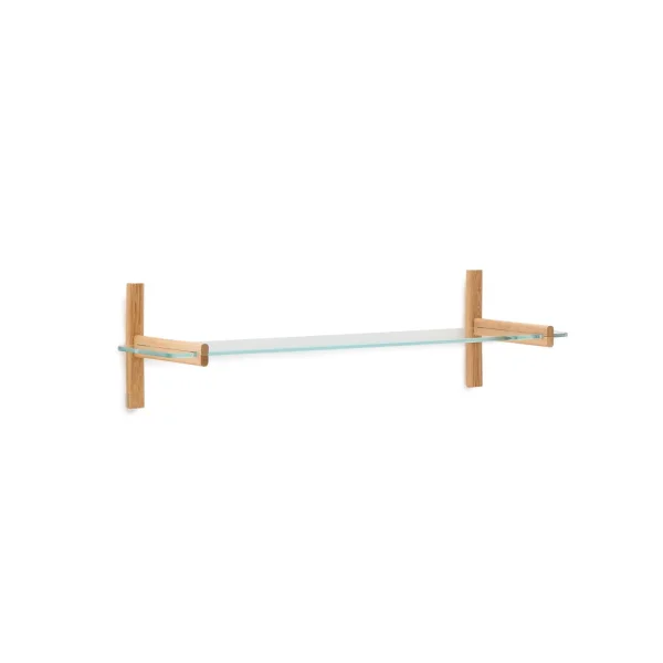 Kave Home Wandrek Sitra Eikenhout en glas, 28 x 110cm - Naturel
