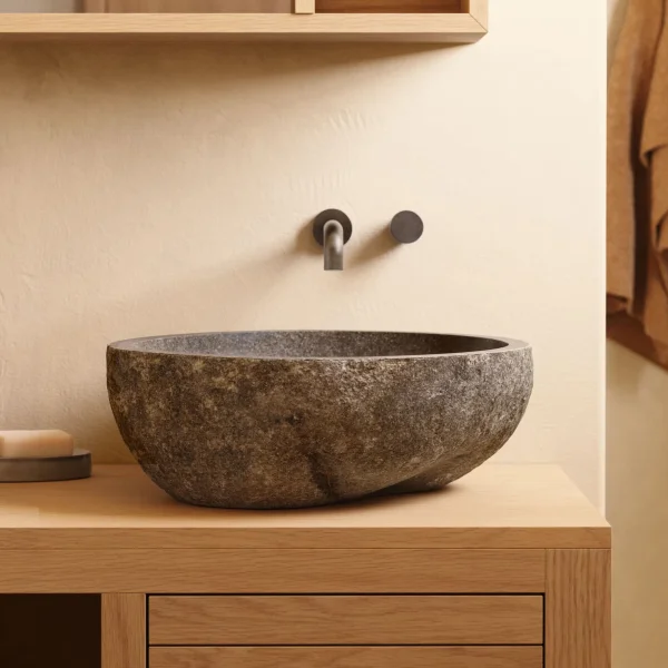 Kave Home Waskom Tetsu Steen, 40cm - Grijs