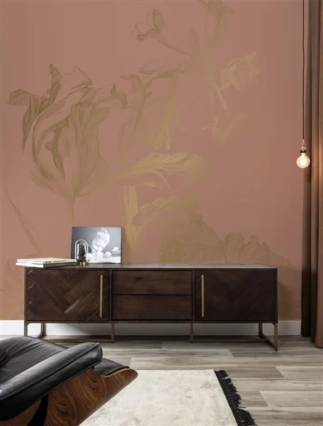 KEK Amsterdam-collectie Goud behang Engraved Flowers Nude