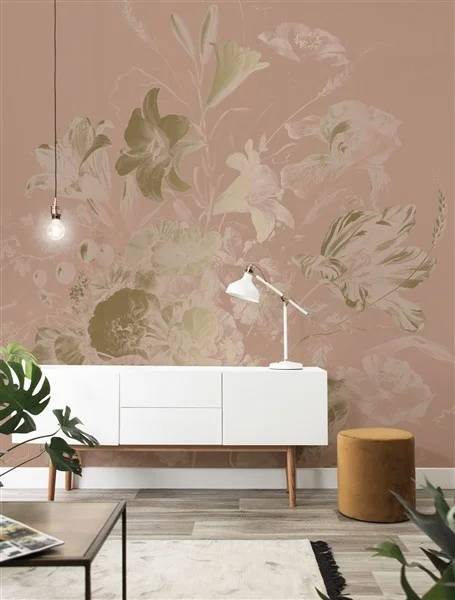 KEK Amsterdam-collectie Goud behang Golden Age Flowers Nude