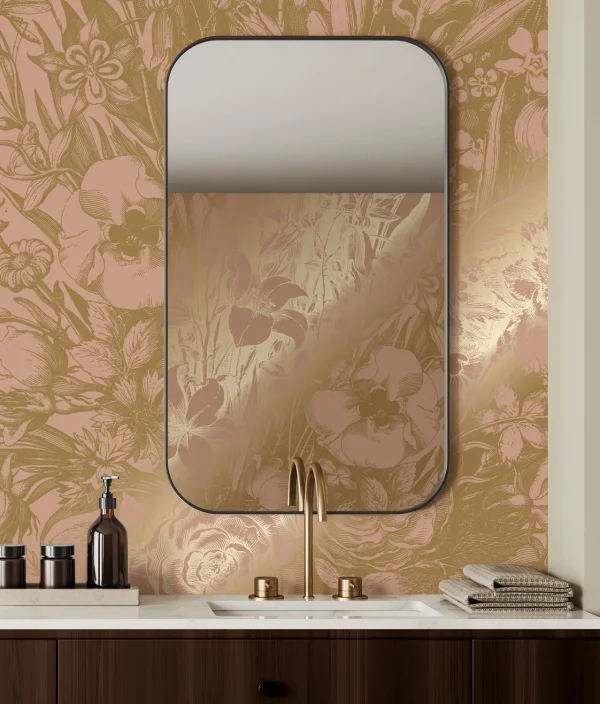 KEK Amsterdam-collectie Goud behang Nude Engraved Flowers