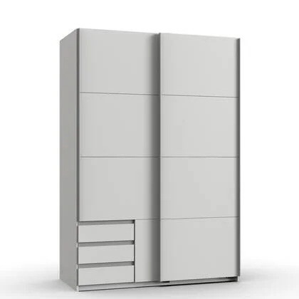 Kledingkast Elsen - Wit - MDF - 135x198x64cm (BxHxD)