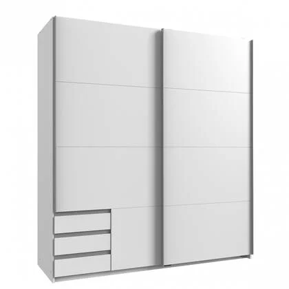 Kledingkast Elsen - Wit - MDF - 179x198x64cm (BxHxD)