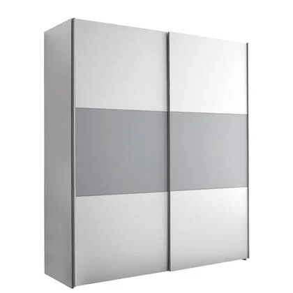 Kledingkast Vinkel - Grijs|Wit - Spaanplaat