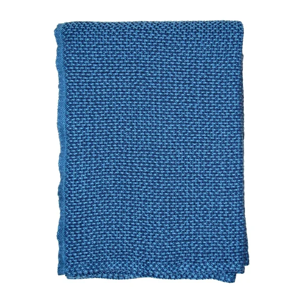 Klippan Yllefabrik Basket katoenen deken 130x180 cm Sea blue (blauw)