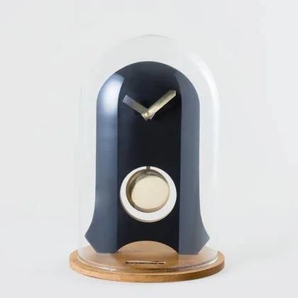 KLOQ Stolpklok Satijn Zwart & Glimmend Goud