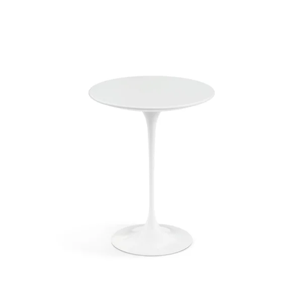 Knoll International Bijzettafel Saarinen - rond - Ø 41 cm - Laminaat wit - wit