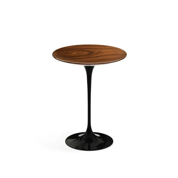 Knoll International Bijzettafel Saarinen - rond - Ø 41 cm - Santos Palisander fineer - zwart