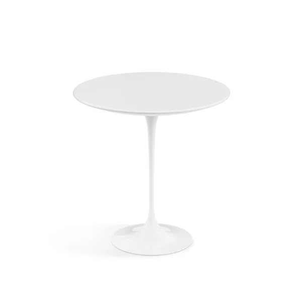 Knoll International Bijzettafel Saarinen - rond - Ø 51 cm - Laminaat wit - wit