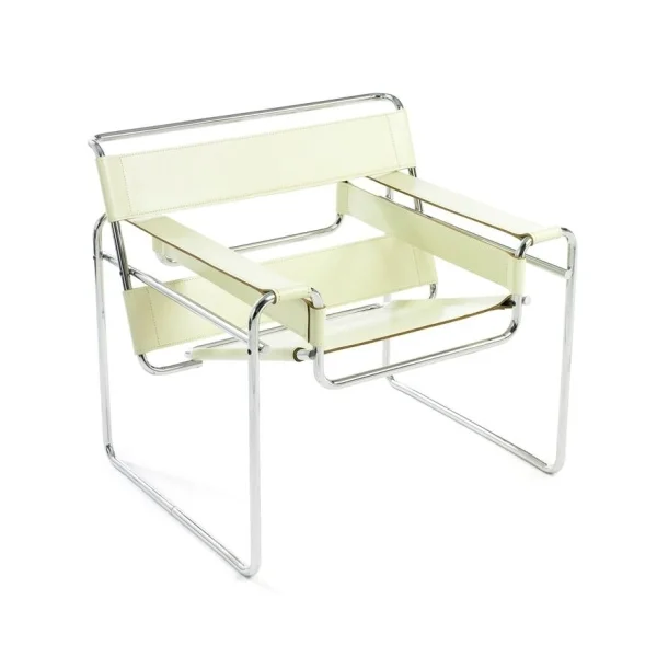 Knoll International Breuer Original Wassily Lounge fauteuil - Rundsleder wit