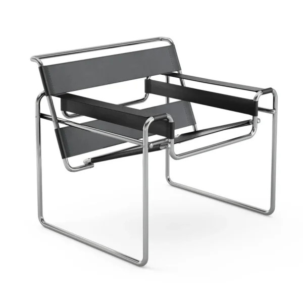 Knoll International Breuer Original Wassily Lounge fauteuil - Rundsleder zwart