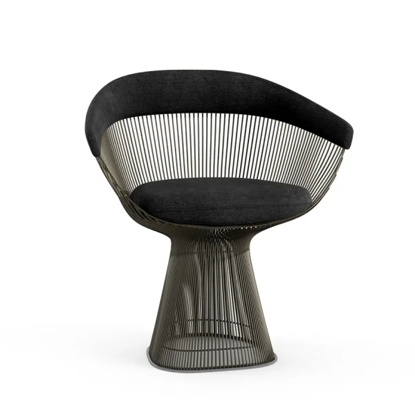 Knoll International Platner Side Armleunstoel - Circa - zwart - metallic bronze lak