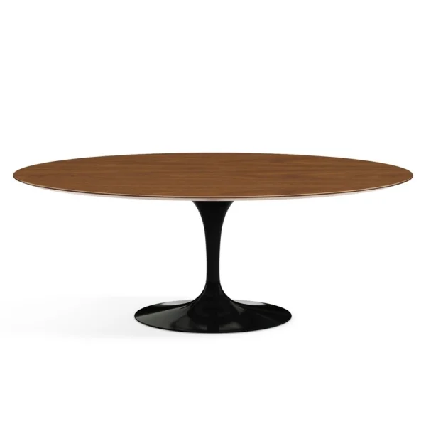 Knoll International Saarinen eettafel - ovaal - ovaal 198 x 121 cm - Notenhout fineer - zwart