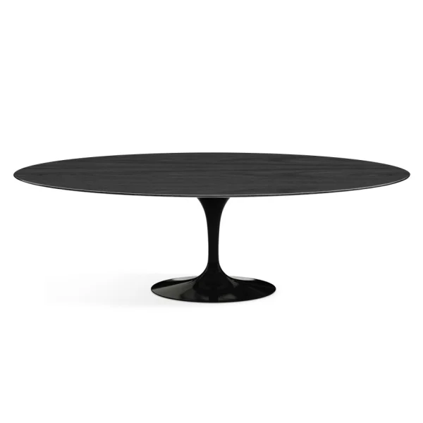 Knoll International Saarinen eettafel - ovaal - ovaal 244 x 137 cm - geeboniseerd eikenhout - zwart