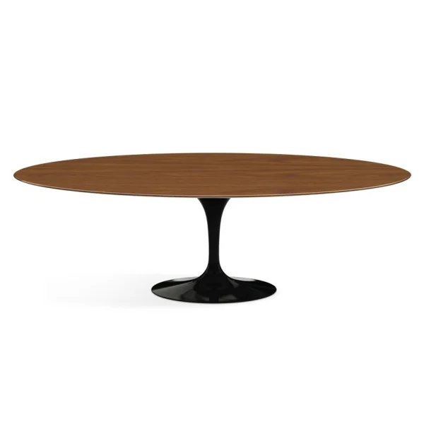 Knoll International Saarinen eettafel - ovaal - ovaal 244 x 137 cm - Notenhout fineer - zwart