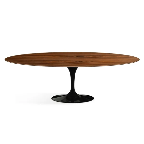 Knoll International Saarinen eettafel - ovaal - ovaal 244 x 137 cm - Santos Palisander fineer - zwart