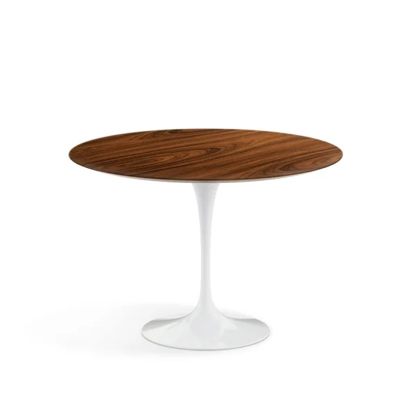 Knoll International Saarinen Eettafel - rond - Ø 107 cm - Santos Palisander fineer - wit