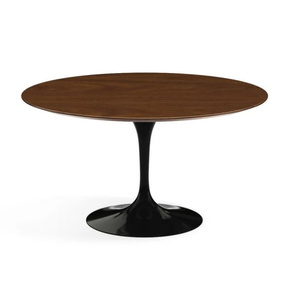 Knoll International Saarinen Eettafel - rond - Ø 137 cm - Notenhout fineer - zwart