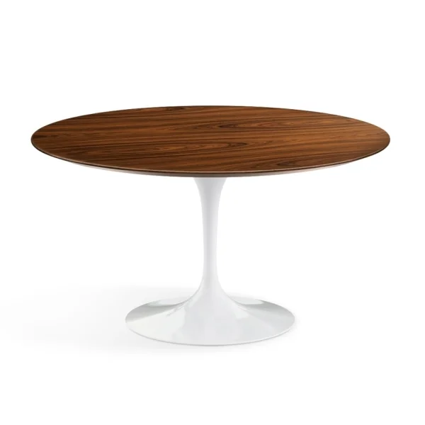 Knoll International Saarinen Eettafel - rond - Ø 137 cm - Santos Palisander fineer - wit