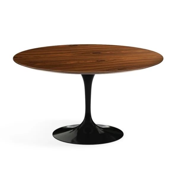 Knoll International Saarinen Eettafel - rond - Ø 137 cm - Santos Palisander fineer - zwart