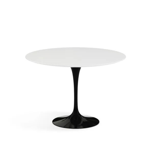 Knoll International Saarinen Eettafel - rond - zwart - Laminaat wit - Ø 107 cm