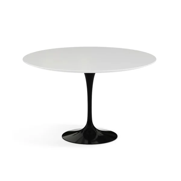 Knoll International Saarinen Eettafel - rond - zwart - Laminaat wit - Ø 120 cm