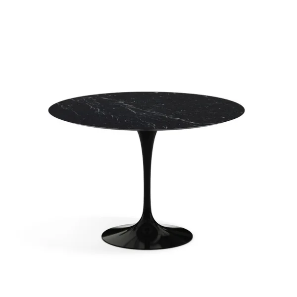 Knoll International Saarinen Eettafel - rond - zwart - Nero Marquina Marmor - hoogglans - Ø 107 cm