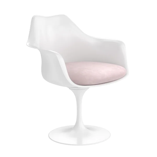 Knoll International Saarinen Tulip Armleunstoel - Eva 125 - rose thé - wit