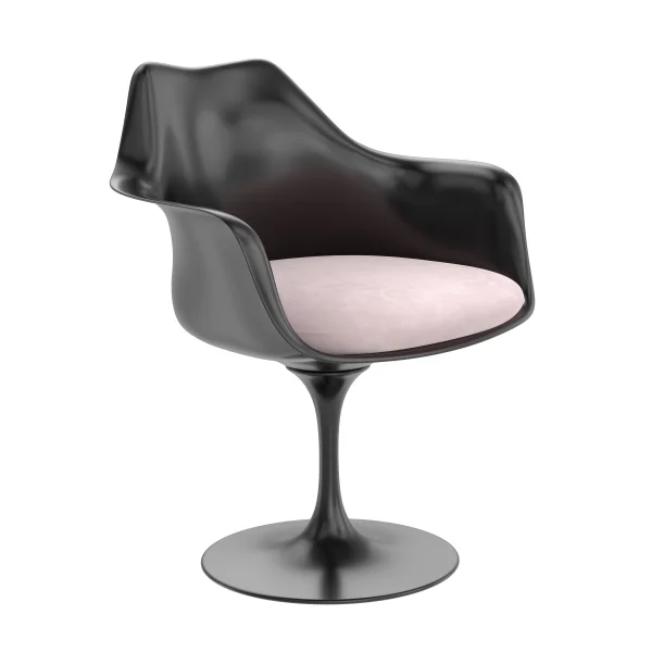 Knoll International Saarinen Tulip Armleunstoel - zwart - Eva 125 - rose thé