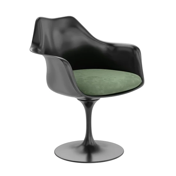 Knoll International Saarinen Tulip Armleunstoel - zwart - Eva 140 - lago