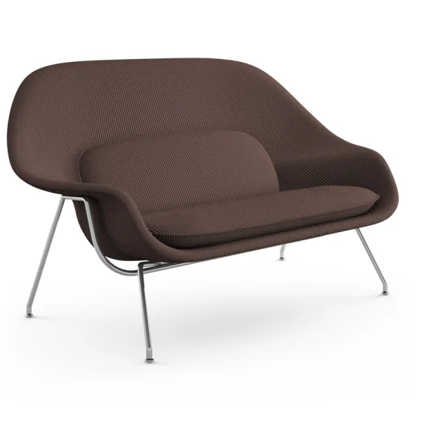 Knoll International Saarinen Womb Bank - Cato - bruin - chroom hoogglans - Relax - Polyester vulling