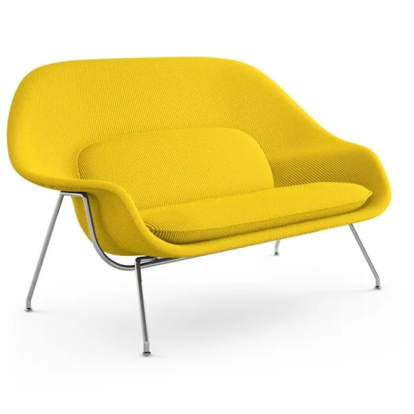 Knoll International Saarinen Womb Bank - Cato - geel - chroom hoogglans - Relax - Polyester vulling