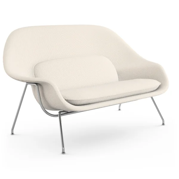 Knoll International Saarinen Womb Bank - Cato - natuur - chroom hoogglans - Relax - Polyester vulling