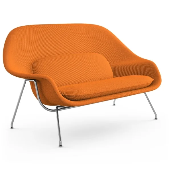 Knoll International Saarinen Womb Bank - Cato - oranje - chroom hoogglans - Relax - Polyester vulling