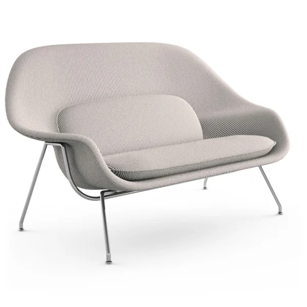 Knoll International Saarinen Womb Bank - Cato - zandgrijs - chroom hoogglans - Relax - Polyester vulling