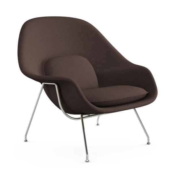 Knoll International Saarinen Womb Fauteuil - Cato - bruin - Chroom - Relax - Polyester vulling - standaard (B/H/T 106x92x94 cm)