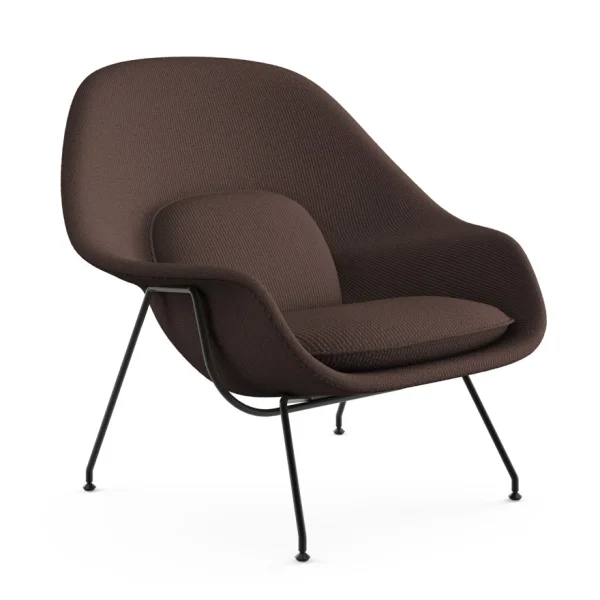 Knoll International Saarinen Womb Fauteuil - Cato - bruin - zwart - Relax - Polyester vulling - standaard (B/H/T 106x92x94 cm)