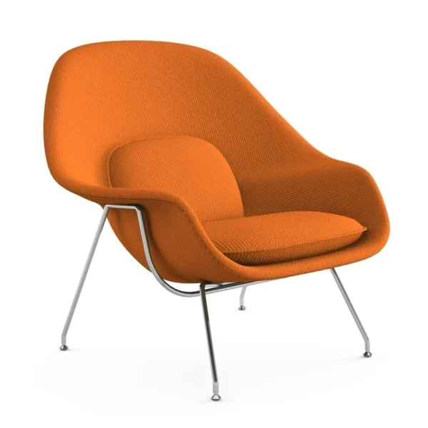 Knoll International Saarinen Womb Fauteuil - Cato - oranje - Chroom - Relax - Polyester vulling - standaard (B/H/T 106x92x94 cm)