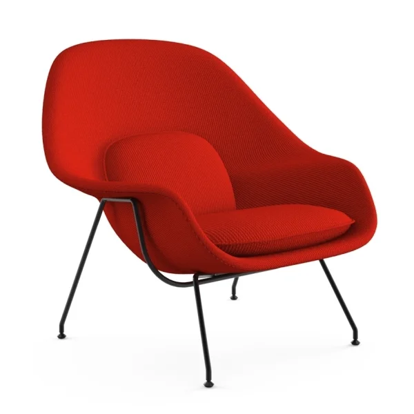 Knoll International Saarinen Womb Fauteuil - Cato - rood - zwart - Relax - Polyester vulling - standaard (B/H/T 106x92x94 cm)