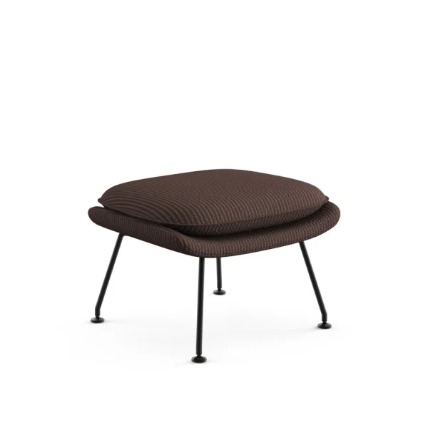 Knoll International Saarinen Womb Ottoman - Cato - bruin - zwart - Relax - Polyester vulling