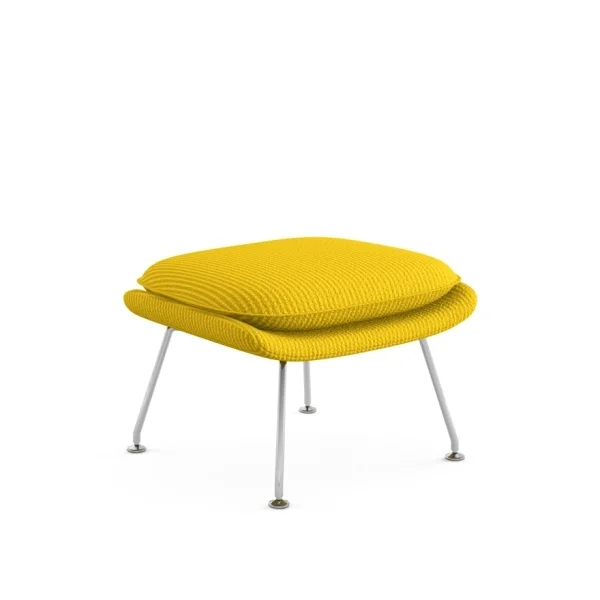 Knoll International Saarinen Womb Ottoman - Cato - geel - chroom hoogglans - Relax - Polyester vulling