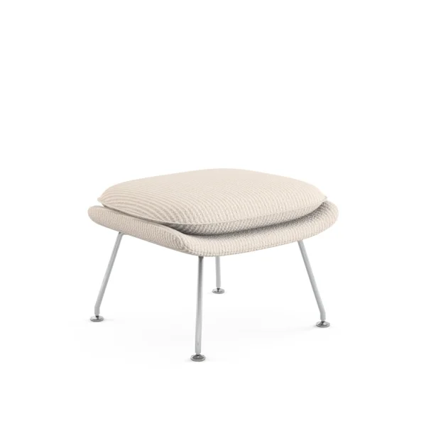 Knoll International Saarinen Womb Ottoman - Cato - natuur - chroom hoogglans - Relax - Polyester vulling