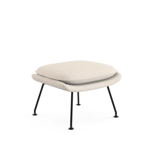 Knoll International Saarinen Womb Ottoman - Cato - natuur - zwart - Relax - Polyester vulling