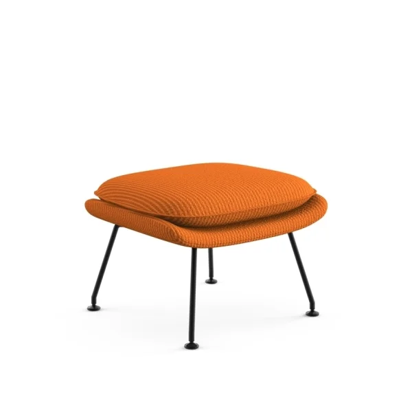 Knoll International Saarinen Womb Ottoman - Cato - oranje - zwart - Relax - Polyester vulling