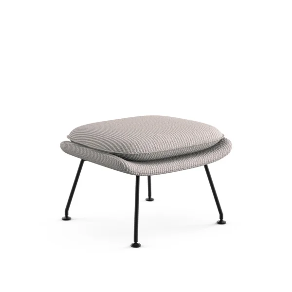 Knoll International Saarinen Womb Ottoman - Cato - zandgrijs - zwart - Relax - Polyester vulling